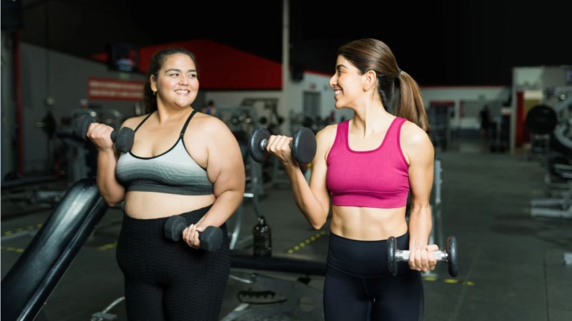 Two women exercising